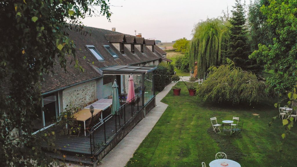 vue aérienne jardin ferme tueterie
