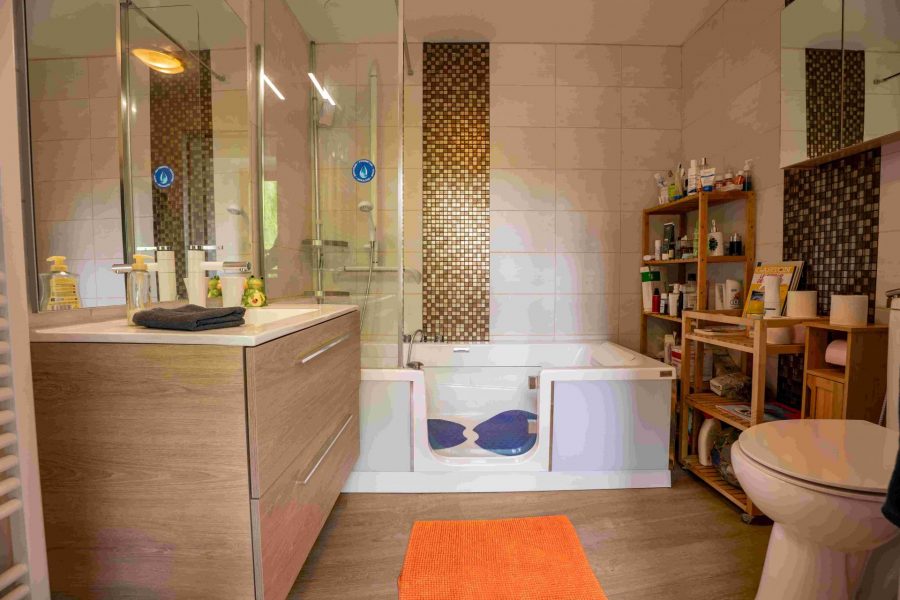 sanitaires douche chambre la grenouille Grand gîte ferme tueterie
