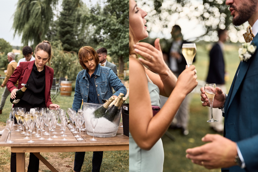 Cocktail vin d'honneur mariage ferme historique jean de la fontaine
